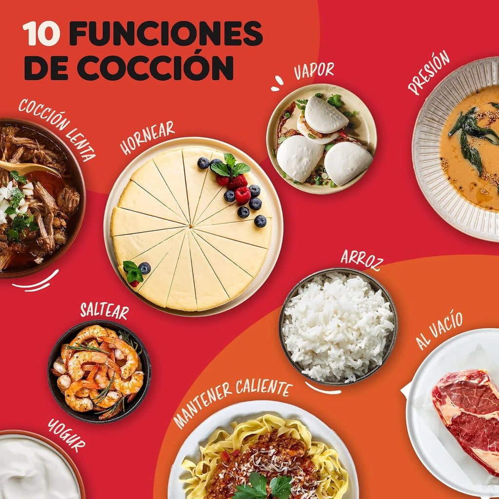 Instant Pot Pro Olla Eléctrica Multifunción 10 en 1, Olla Presión, Cocción Lenta, Arrocera, Vaporera, Yogurtera, Sartén para Saltear, Esterilizador – Acero Inoxidable, 1200 W – 7,6 L, Negro