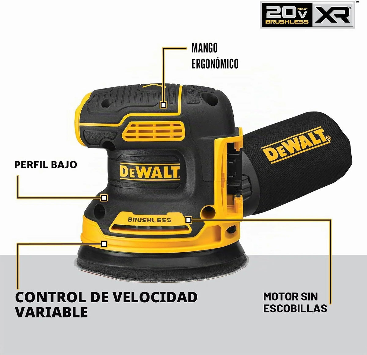 DEWALT - Lijadora orbital de 20 V MAX, solo herramienta (DCW210B)