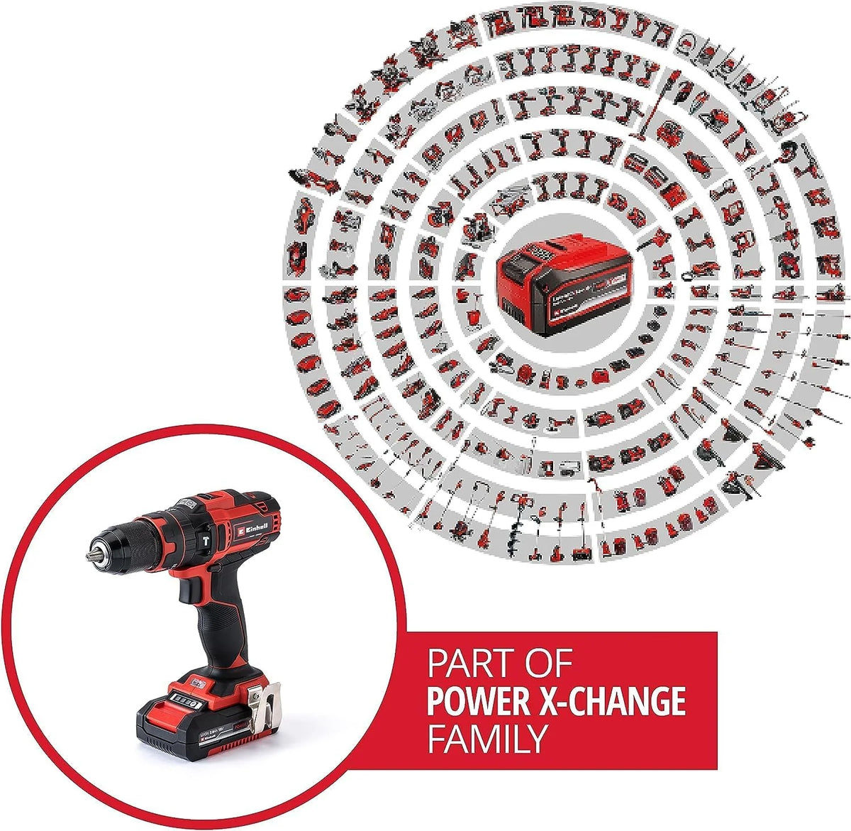 Einhell Set de taladro percutor con batería TE-CD 18/40 Li-i +64 (2x2,0 Ah)