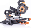 Evolution Power Tools - R210SMS-300+ Ingletadora deslizante multimaterial de 210 mm (230 V), con paquete plus, Corta acero dulce, aluminio, plástico, madera con clavos incrustados
