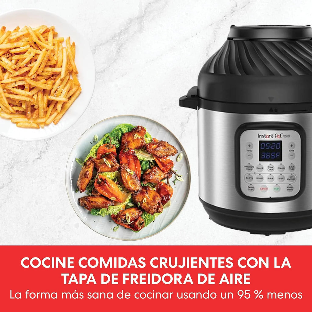 Instant Pot DUO CRISP + Air Fryer 8L, Acero inoxidable - Robot de cocina (11 funciones en 1: olla a presión, sartén, vapor, olla lenta) (140-0042-01-EU)