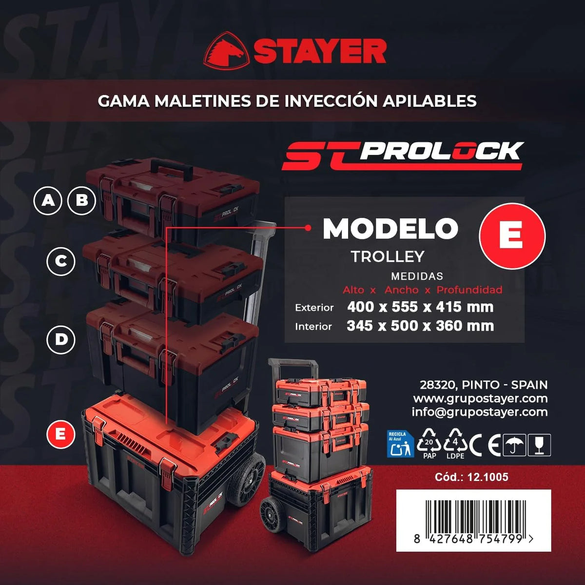 Stayer Trolley apilable E para composición ST PROLOCK