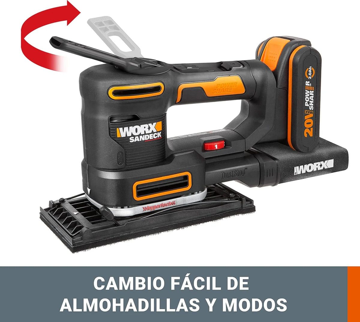 Worx WX820.9 Multilijadora 5en1 Sandeck 20V Sin Batería