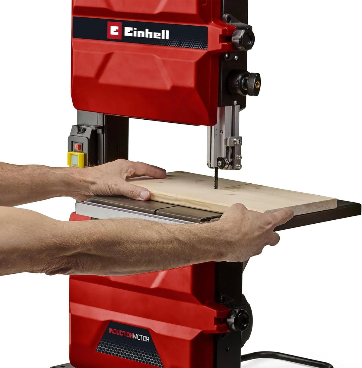 Einhell Sierra de banda TC-SB 245 L (400W, máx. vel. de banda 72 m/min, 245 mm anchura de paso, máx. altura de corte 101 mm, mesa de sierra inclinable, tope paralelo y angular, conexión de aspiración)