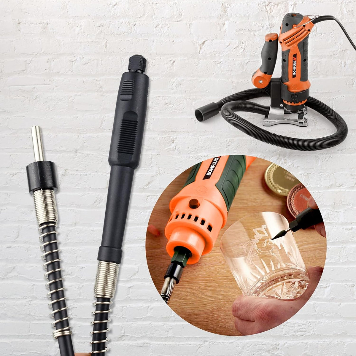 Multitool Power | Herramienta Multifunción | Amoladora | 287 Piezas | 550W | Eje Flexible | Grabador Vidrio | Sierra Eléctrica | Hogar