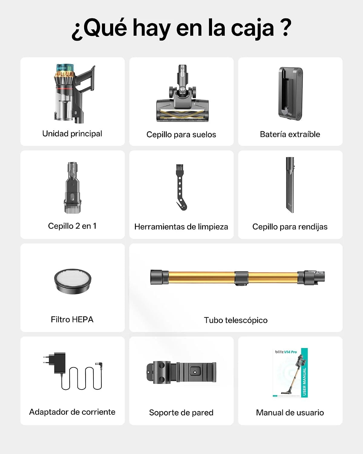 Vexilar Aspiradora sin Cable V14Pro 60kPa/1L/60Min, Multiusos Accesorios,Autoportante,Batería Extraíble,Ligero,Fácil Maneja,Aspirador Escoba Vertical para Suelos/Alfombras/Pelos/Coche