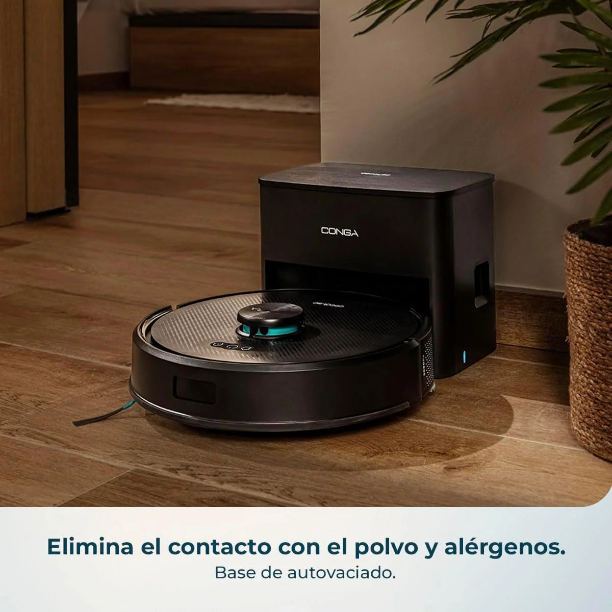 Cecotec Robot Aspirador y Friegasuelos con Base de Autovaciado Conga Y50 X-Treme. Navegación Láser, Potencia de Succión 5000Pa, Base con Depósito 3L, Cepillo Multifunción, App