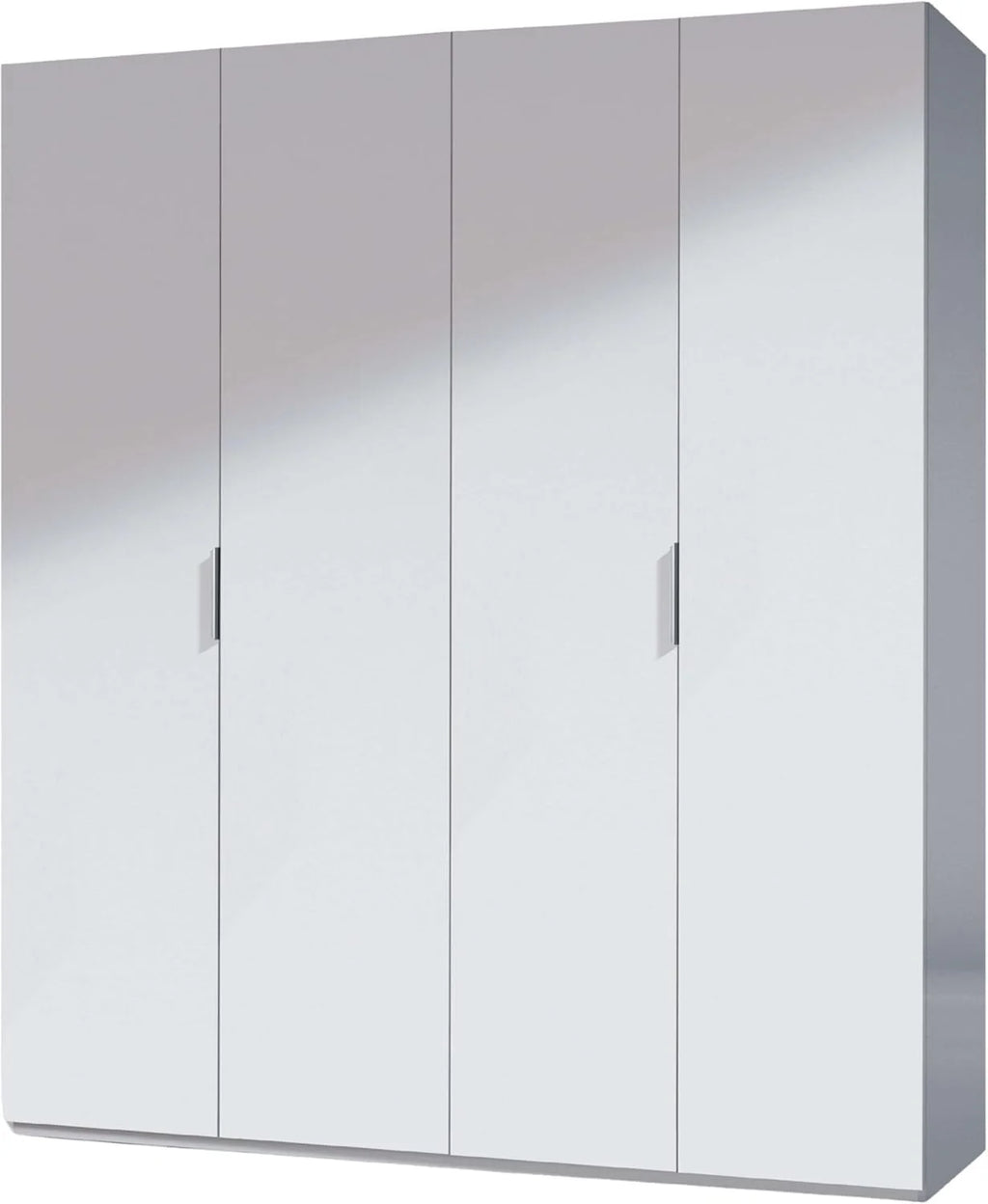 Habitdesign Wardrobe 4 Doors, 200 cm (H) x 180 cm (W) x 52 cm (D), Large Wardrobe 4 Doors, Gloss White