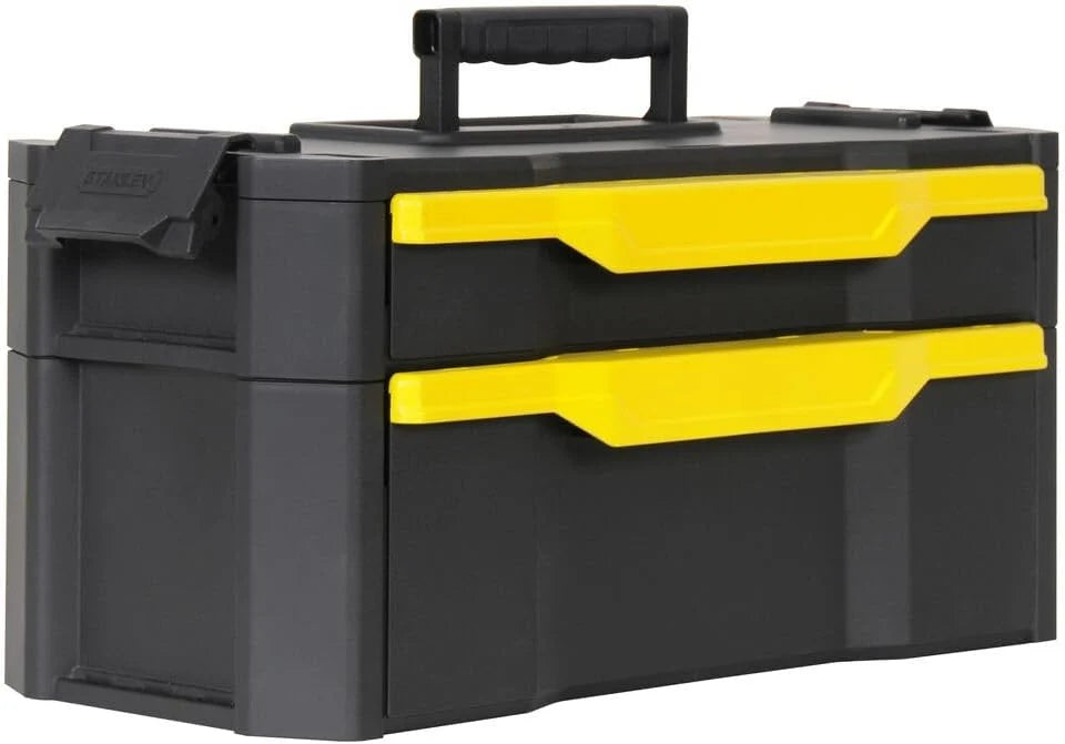 STANLEY Taller rodante Modular 3 en 1 apilable con Ruedas Resistentes, asa telescópica, organizadores Integrados y Capacidad de 35 kg, Ideal para Herramientas eléctricas y manuales, 1-79-206