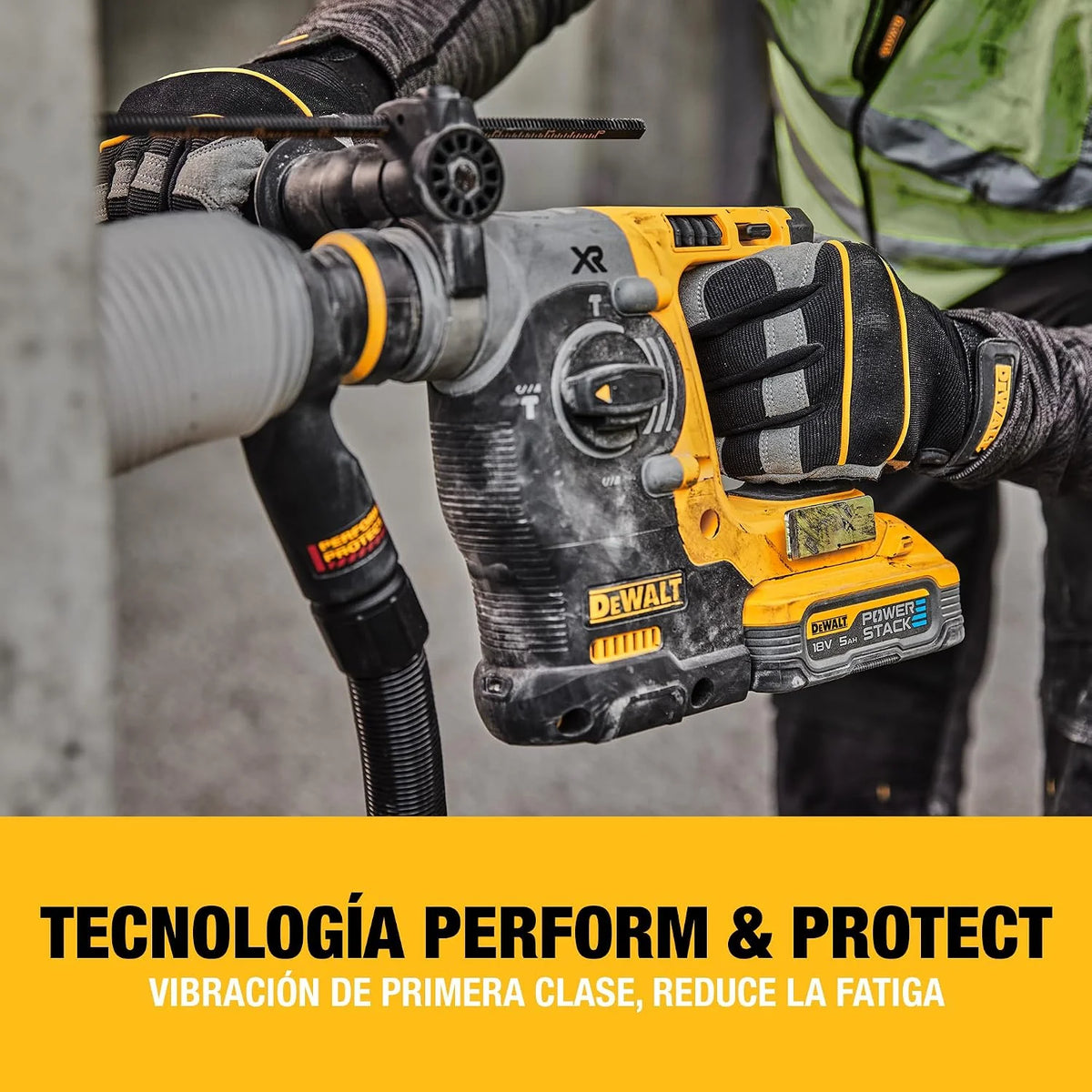 DEWALT Taladro Percutor Sin Escobillas SDS-Plus XR 18V de 24mm, No incluye Batería ni Cargador, DCH273N-XJ