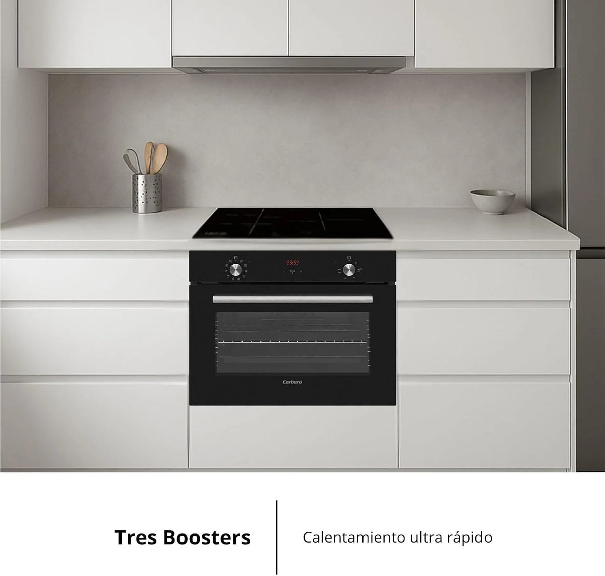 Corberó - Placa de Inducción | CCIM3662| 60cm | 3 Zonas | 6200W | Inverter| Zona Extra Grande |9 Niveles Potencia | Control Táctil | Booster| Temporizador | Bloqueo seguridad | Lineas Blancas
