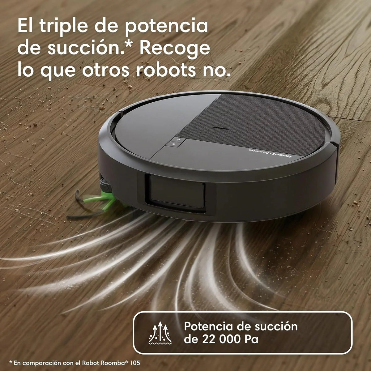 iRobot Roomba Plus 516 Combo Base AutoWash multifunción autolimpiable, 22KPa, Mopas DualClean Elevables y Extensible, Lava 75º, Seca 45º, Clearview LiDAR, Autonomía 90 Días, Accesorios Extra, Negro