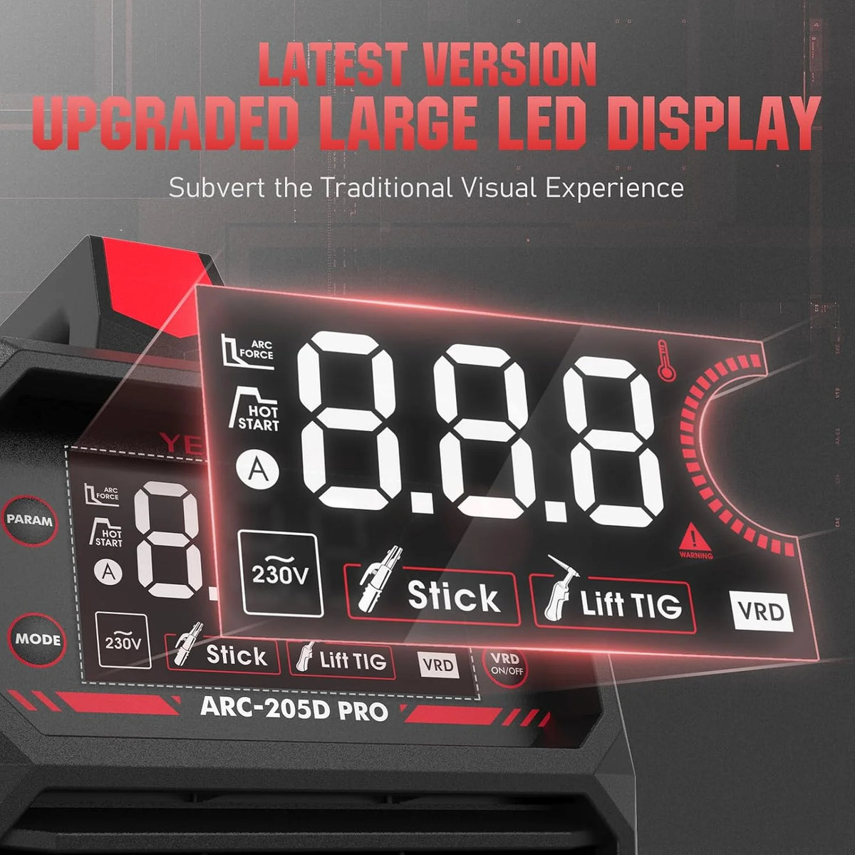 YESWELDER Soldador de Electrodo 205A, Inverter MMA Lift TIG 230V
