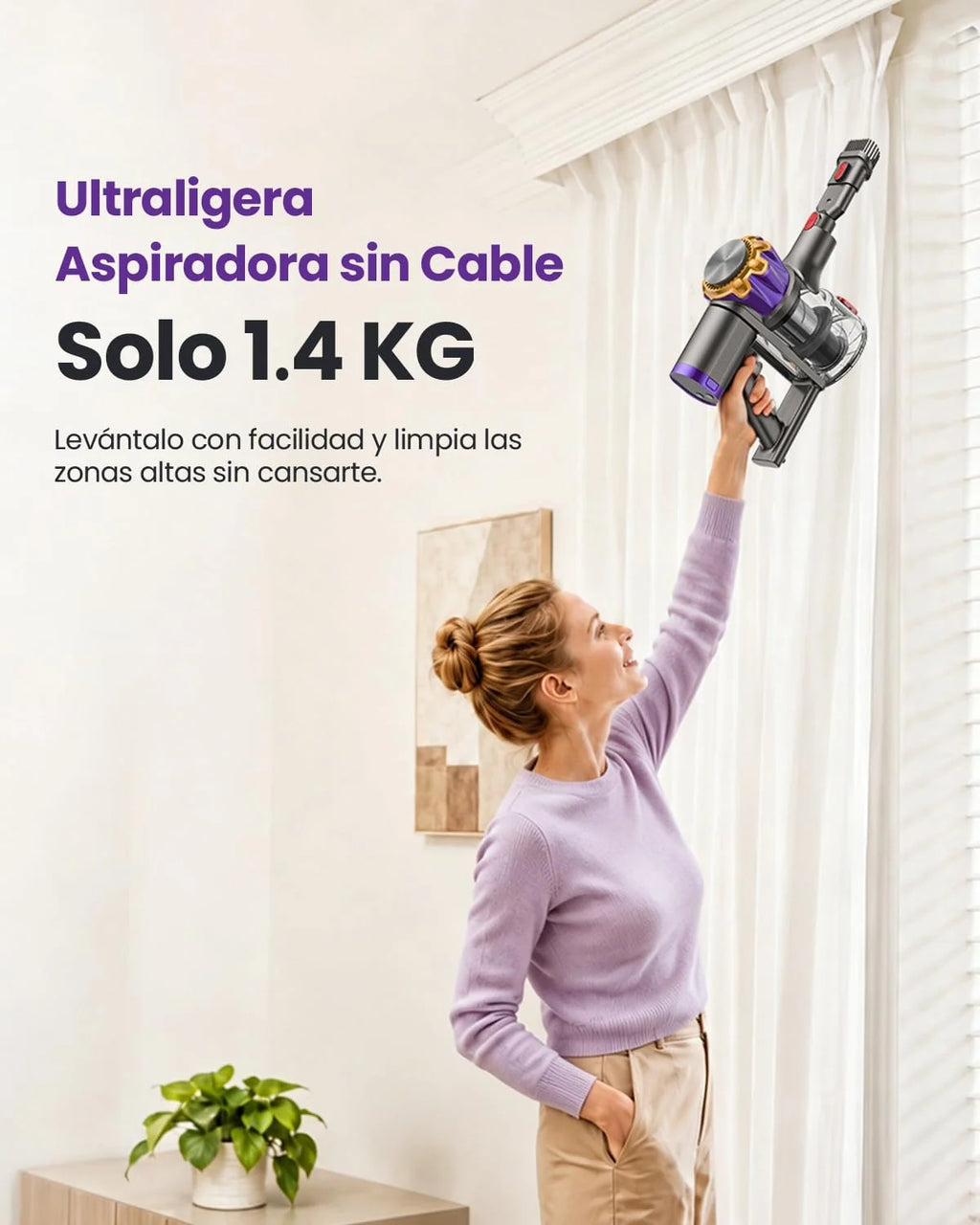 V18Pro Aspiradora sin Cable con Brazo Flexible 50kPa/450W