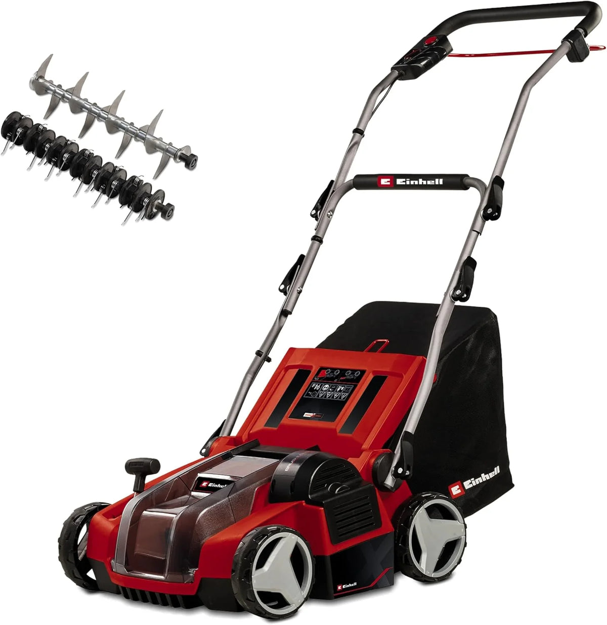 Einhell PXC Escarificador y aireador de césped inalámbrico GE-SC 35 Li-Solo, 36 V, Motor sin escobillas, Ancho 35 cm, 3 Profundidades, sin batería