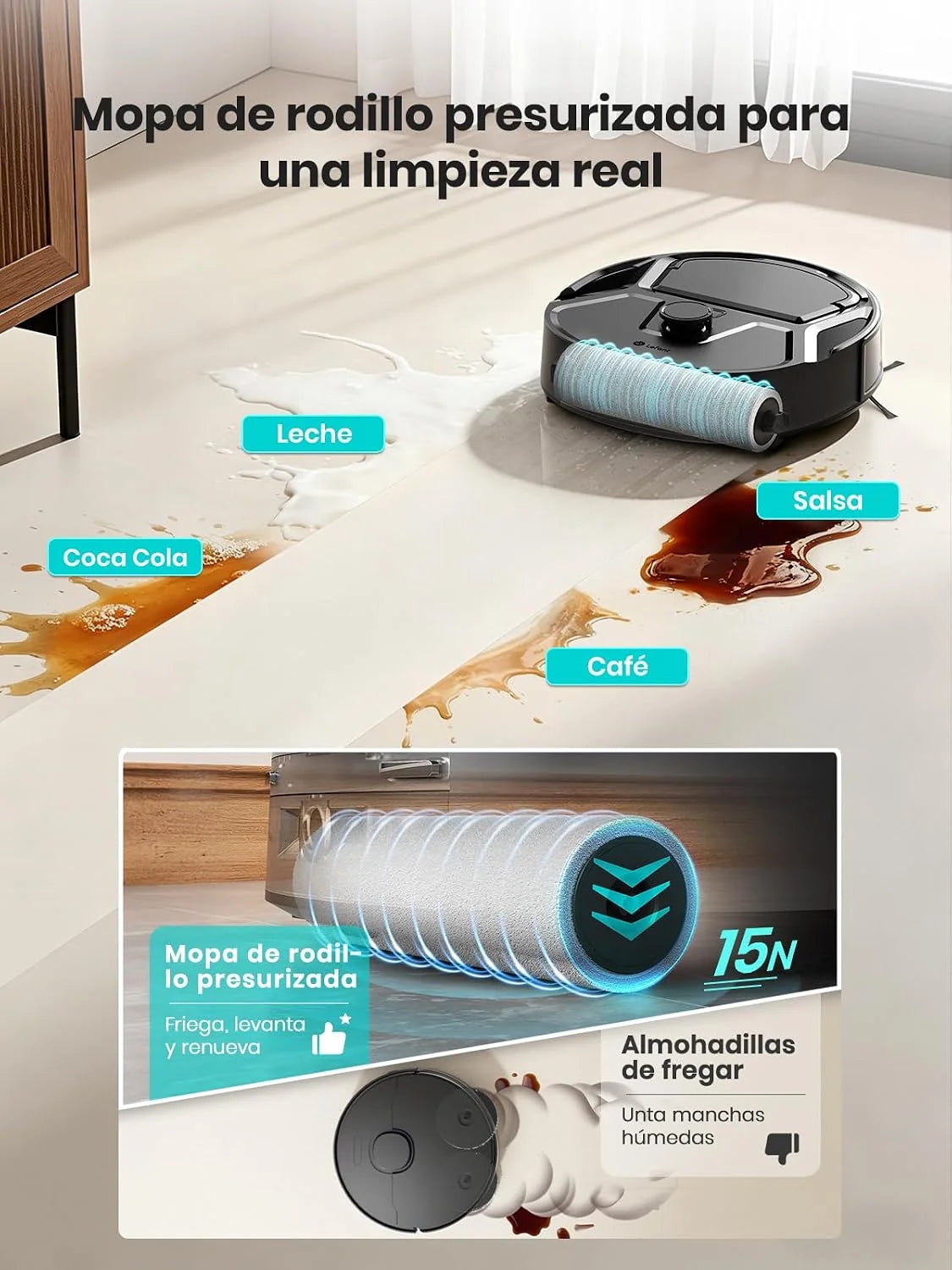 Lefant M210 Pro Omni Robot Aspirador y Fregasuelos Mascotas,20.000 Pa