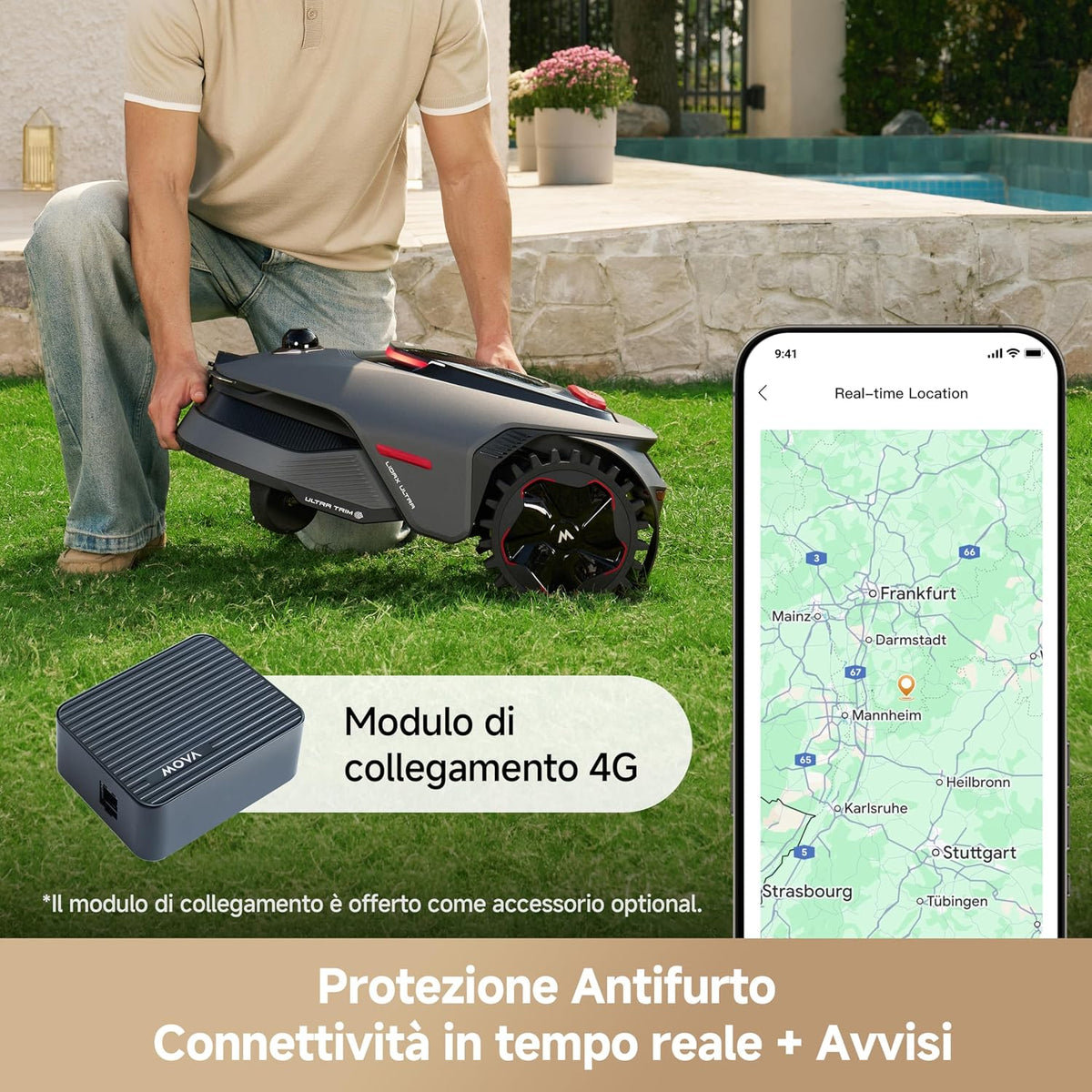 MOVA LiDAX Ultra 1200 Robot cortacésped, sin RTK