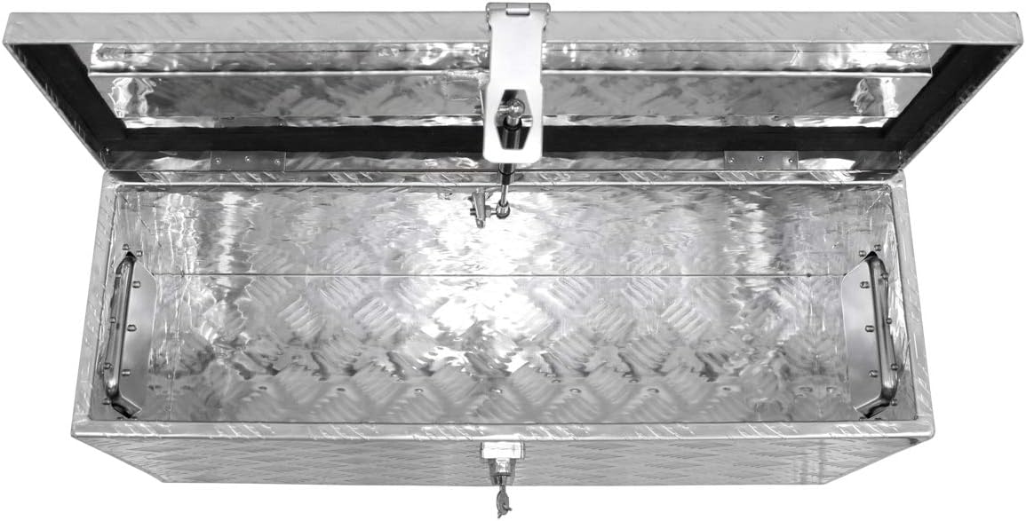 ECD Germany Caja de Aluminio Multiusos 73 x 24 x 32 cm Resistente a la Corrosión con Sistema de Cierre de Almacenamiento de Herramientas Maletín Seguridad y Transporte fácil Montaje en Camión