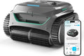 WYBOT C2 Limpiafondos Piscina, Robot Limpiafondos Piscina Inalámbrico 150㎡, Doble Filtración, 3 Motores, Succión Potente, Limpieza Paredes & Línea de Agua, 180 Min, App(Gris-Verde Gris)