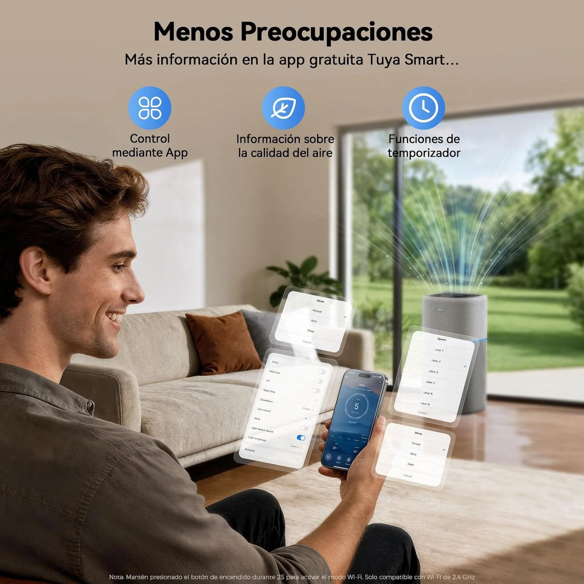 Redkey P3 Purificador de Aire, Purificador para Alergias y Mascotas para Habitaciones Hasta 100 m² | CADR 1000 m³/h Filtro True HEPA, elimina el 99,97% de Polen, Moho, Olores, Polvo, ultrasilencioso