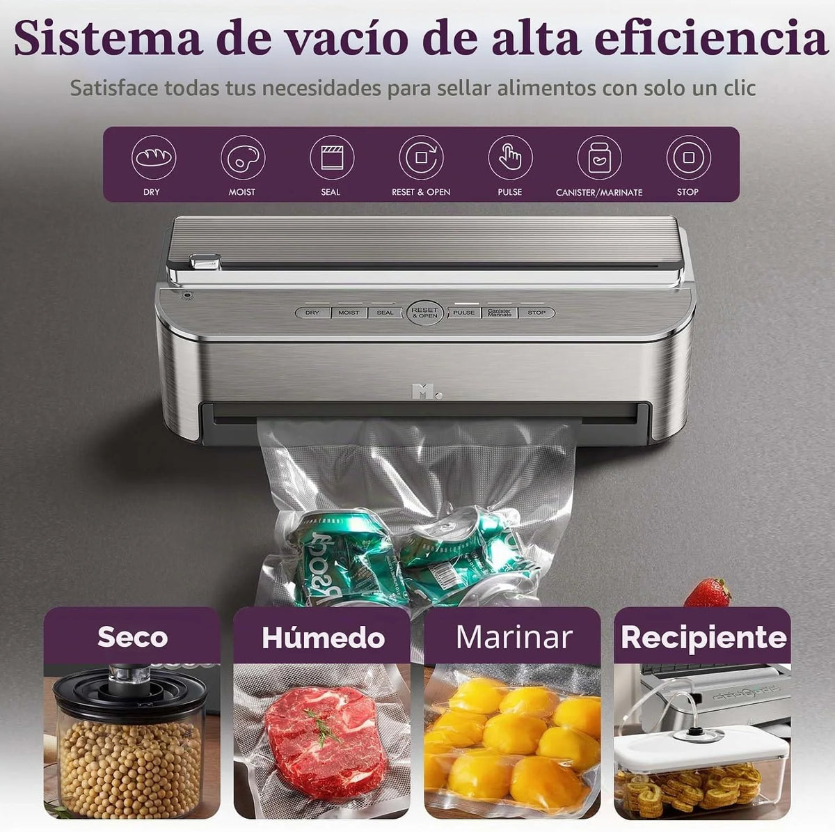 Mesliese Envasadora al Vacío, 85kPa 120W, Cortador, 2 Rollos+5 Bolsas