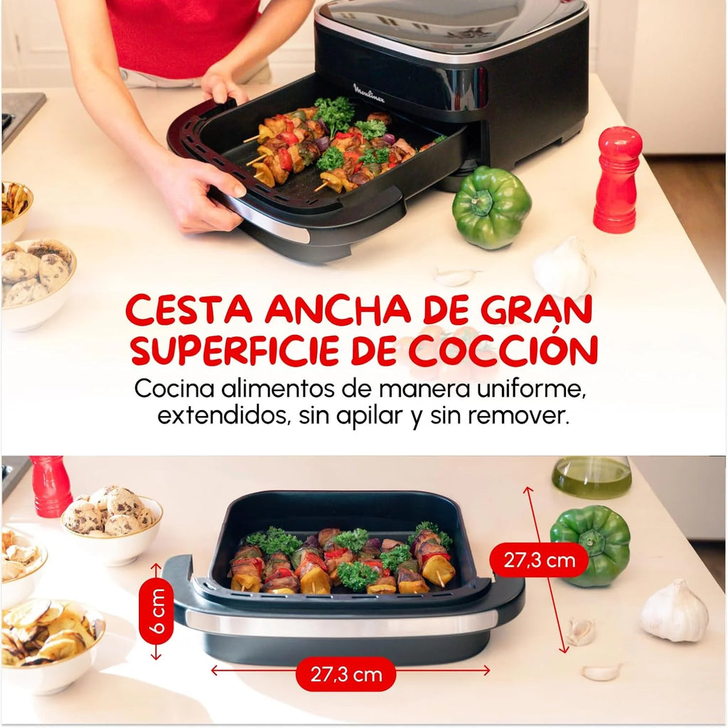 Moulinex Easy Fry XL Surface, Freidora de Aire 2200 W, Doble Resistencia