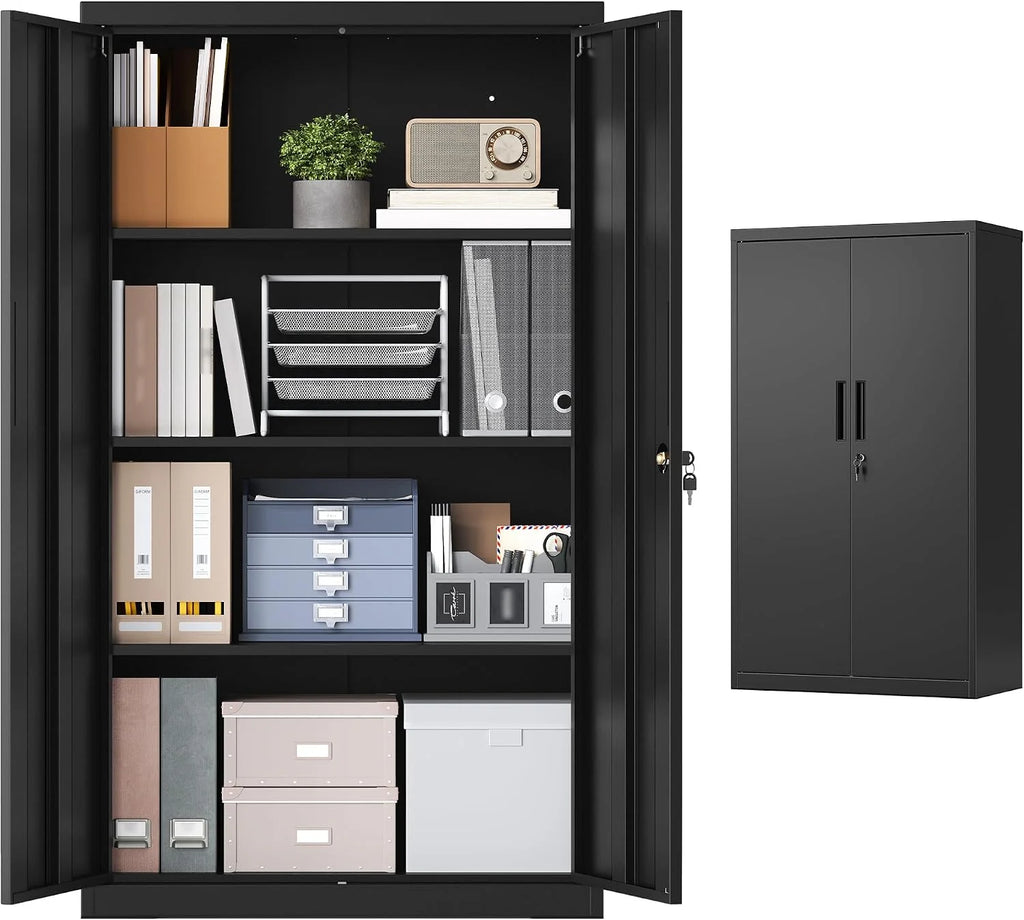 SONGMICS Armario Archivador, con Cerradura, 2 Puertas, 80 x 40 x 140 cm