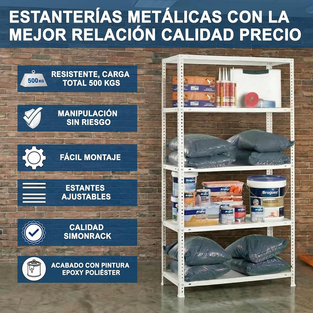 Simon Rack Estantería Metálica 2000x1000x500 mm - Comfort