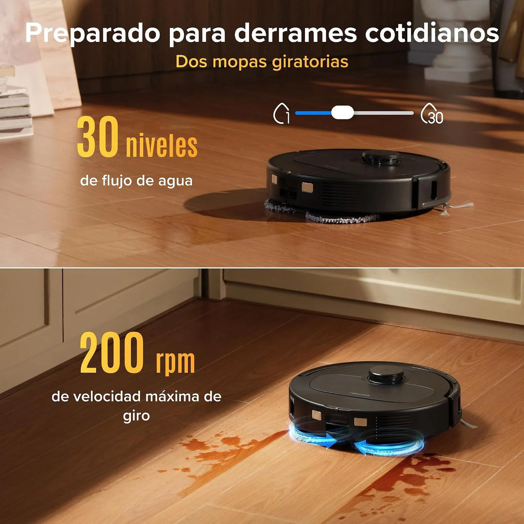 roborock Qrevo S Pro Robot Aspirador (Versión Mejorada del QV 35A) Succión de 18500 Pa, Base Todo en Uno, 2,7L Bolsa para Polvo, Sistema antienredos, Evitación de Obstáculos, Negro