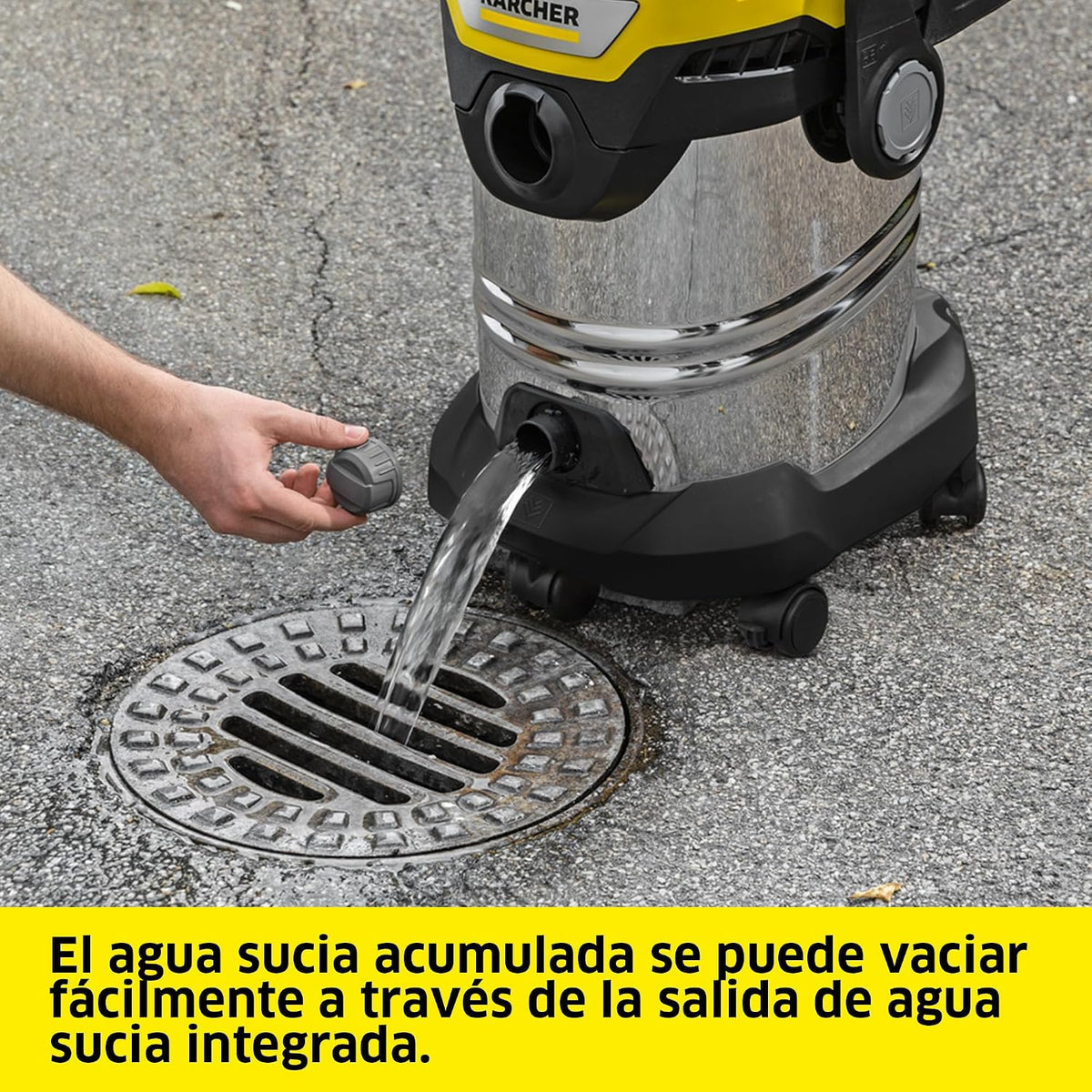 KÄRCHER Aspirador en seco y húmedo WD 7 Control P S 30/6/35/T, Sistema Inteligente de Control de Filtro, Mando a Distancia, Toma de Corriente integrada, función sopladora, 1400 W, depósito: 30 l