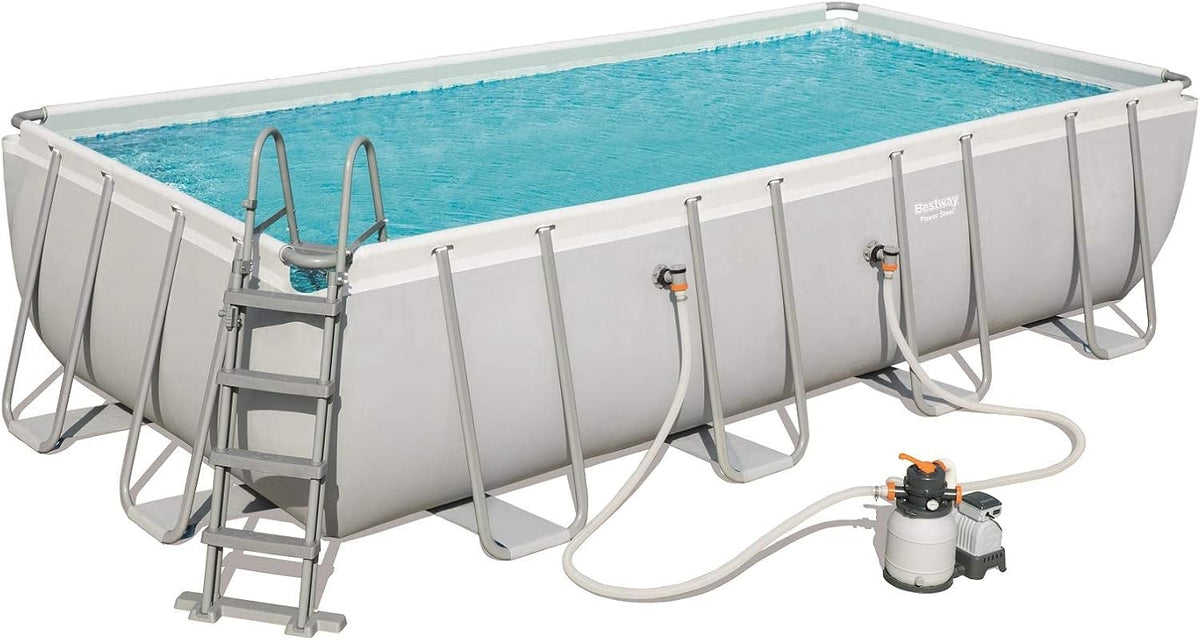 BESTWAY 56466 - Piscina Desmontable Tubular Power Steel 549x274x122 cm Depuradora de arena de 5.678 litros/hora