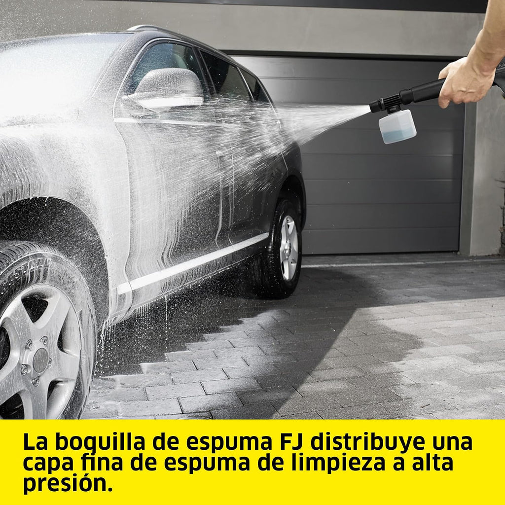Kärcher Hidrolimpiadora K 2 Premium FJ, 110 Bar, caudal: 360 l/h, Rendimiento: 20 m²/h, Filtro de Agua, 4,2 kg, Pistola de Alta presión, lanzas pulverizadoras, Boquilla Turbo y de Espuma