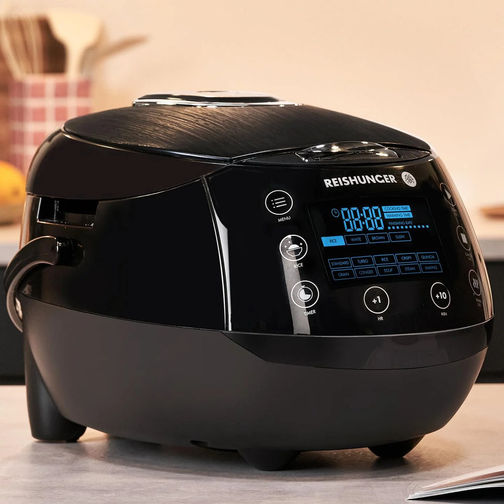REISHUNGER Olla Arrocera Eléctrica y Vaporera – 1,5 L – Negra