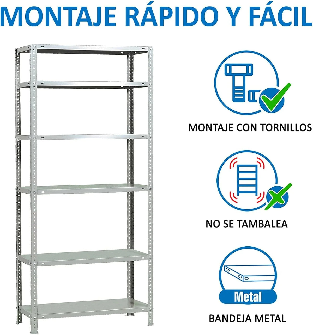 Simon Rack Estantería Metálica 2000x800x400 mm - Comfort
