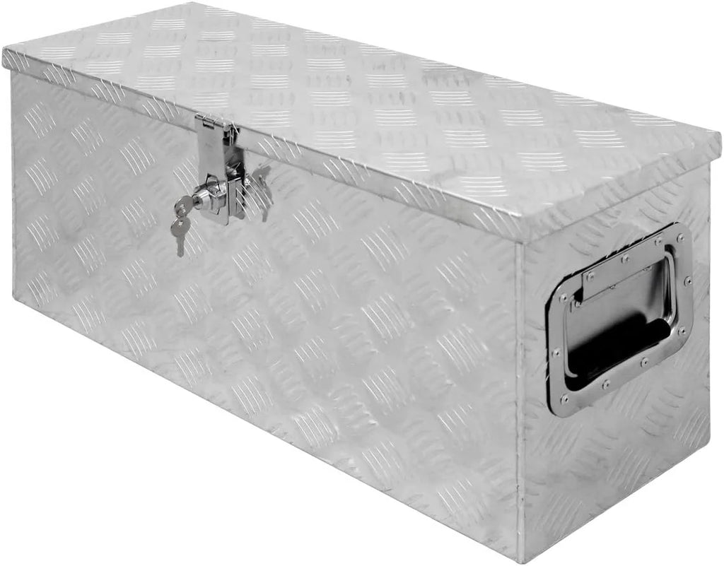 ECD Germany Caja de Aluminio Multiusos 73 x 24 x 32 cm Resistente a la Corrosión con Sistema de Cierre de Almacenamiento de Herramientas Maletín Seguridad y Transporte fácil Montaje en Camión