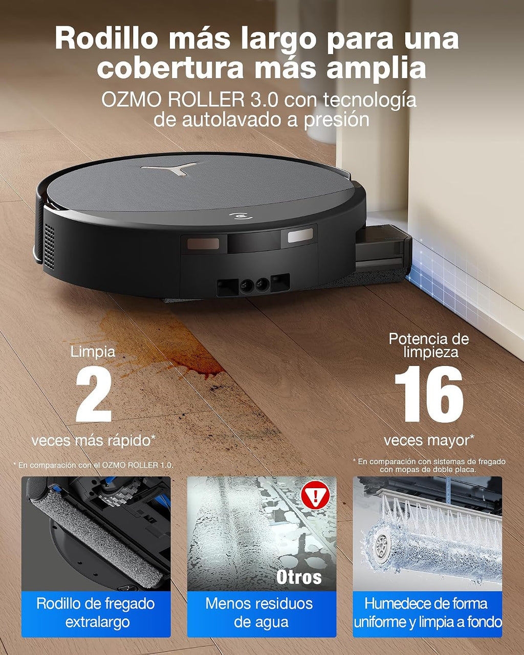 ECOVACS DEEBOT T90 Pro Omni Robot Aspirador y fregasuelos, 30000 Pa