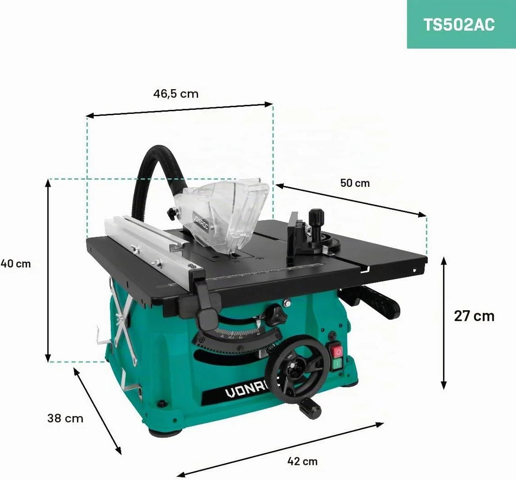 VONROC Sierra de mesa - compacto y portátil - 1500W
