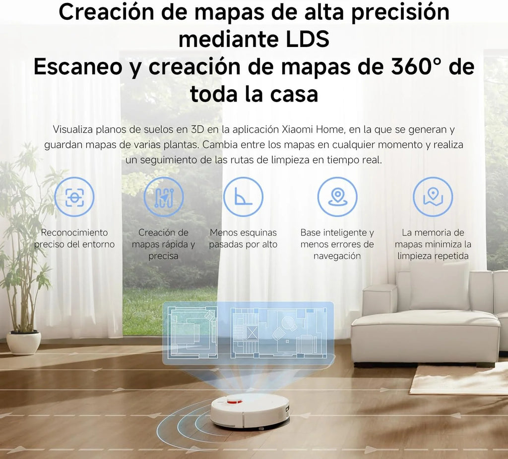 XIAOMI H40 Robot Aspirador con Auto-Vaciado, Aspiración 10000 Pa