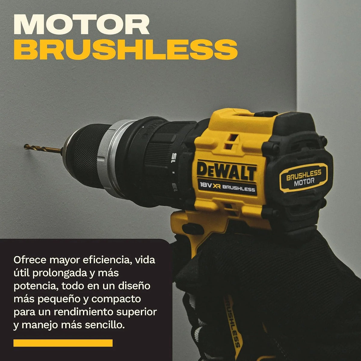 DEWALT Taladro atornillador 18V XR multicabezal, 4 cabezales, DCD803KN-XJ