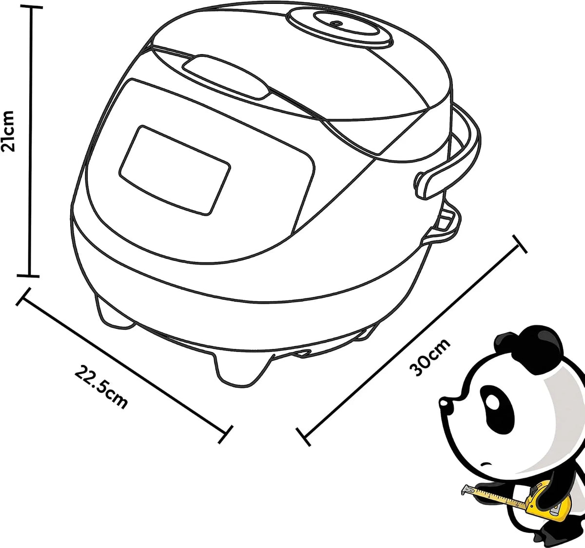 Yum Asia Panda Mini arrocera con cuenco de cerámica Ninja y lógica difusa avanzada (3,5 tazas, 0,63 litros) 4 funciones de arroz, 4 funciones de multicocina 220-240V (Arctic White)