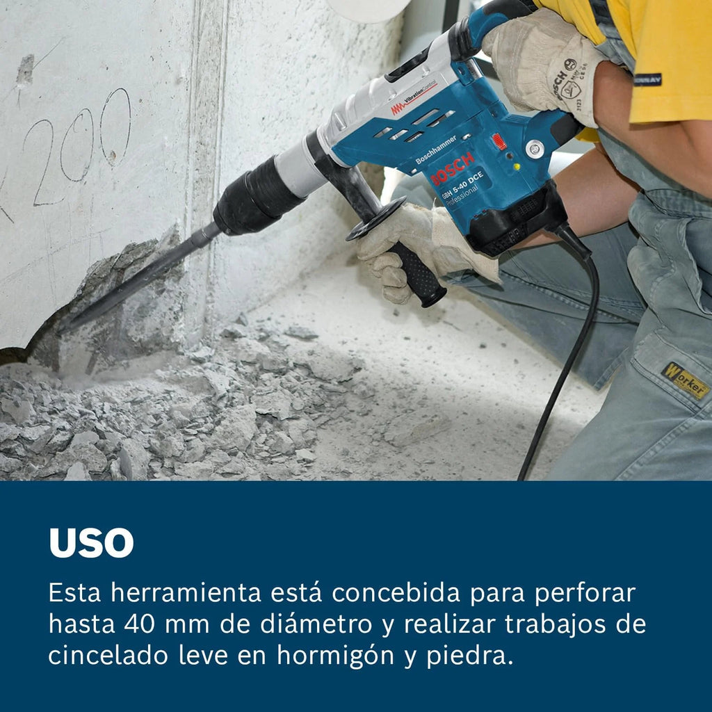 Bosch Professional martillo perforador GBH 5-40 DCE (SDS plus incl. empuñadura auxiliar, maletín), [Power Source Type], [Style], [Color]