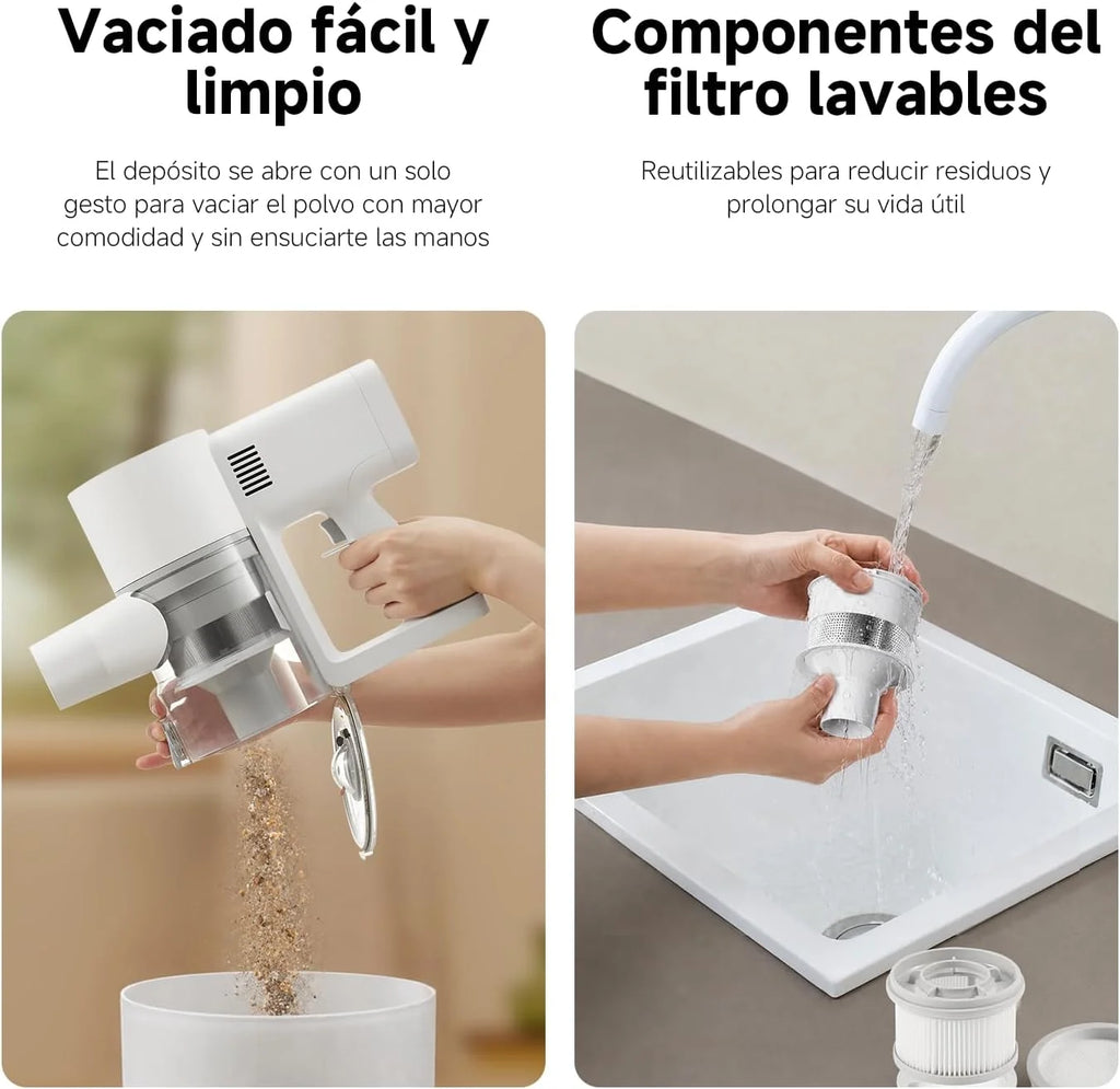 XIAOMI Aspiradora inalámbrica G20, 25 kPa / 150 AW, 60 min de autonomía, filtración 99.9%, con luz Frontal para detección de Polvo, Ideal para Suelos Duros, alfombras y Pelo de Mascotas