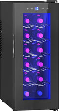 HOMCOM Vinoteca 12 Botellas Doble Refrigeración Termoeléctrica 8-18℃ Negro