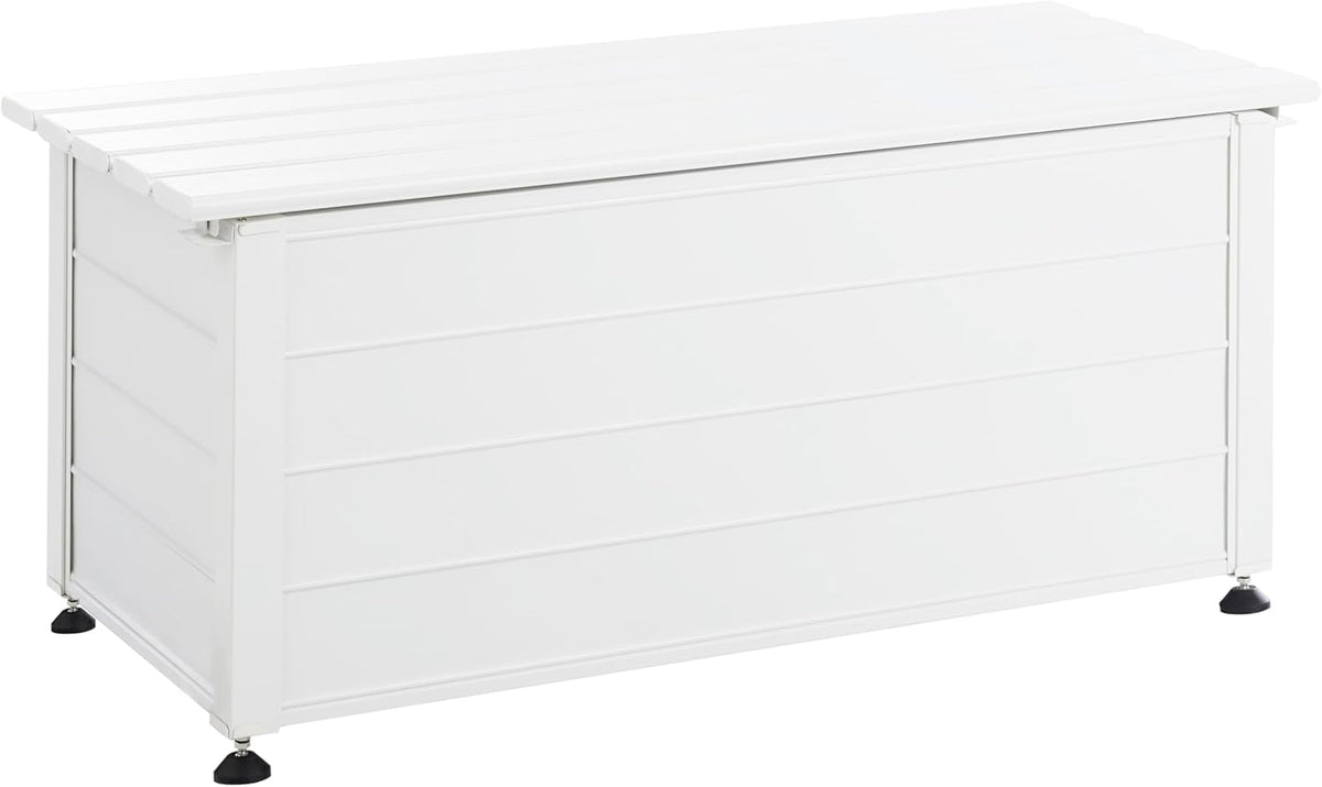 Beliani Arcón para exterior de aluminio mueble de almacenaje de jardín blanco 113 x 50 cm Campalto