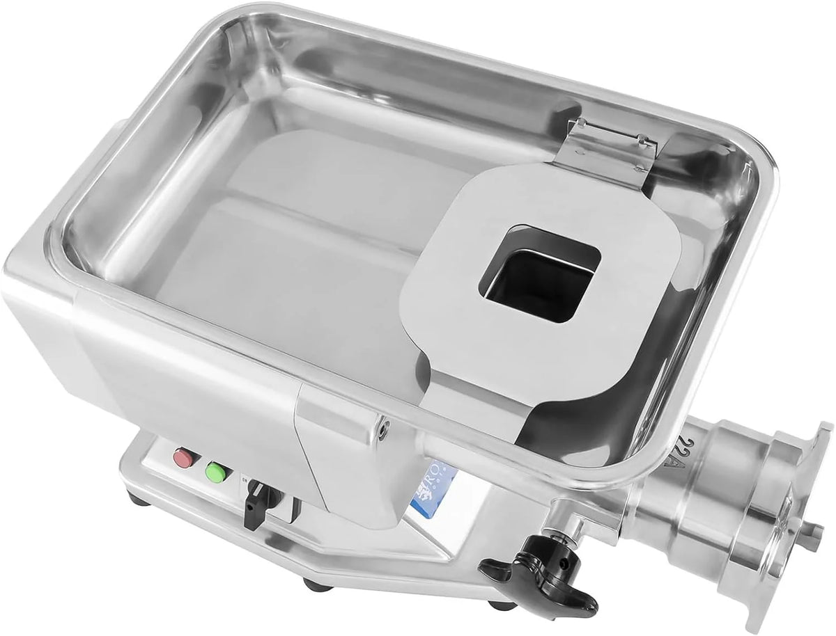 Royal Catering Picadora de carne Électrica Profesional RCFW 220 Expert (220 kg/h, 1100 W, 230 V, 2 Cuchillas, 4 Discos perforados)
