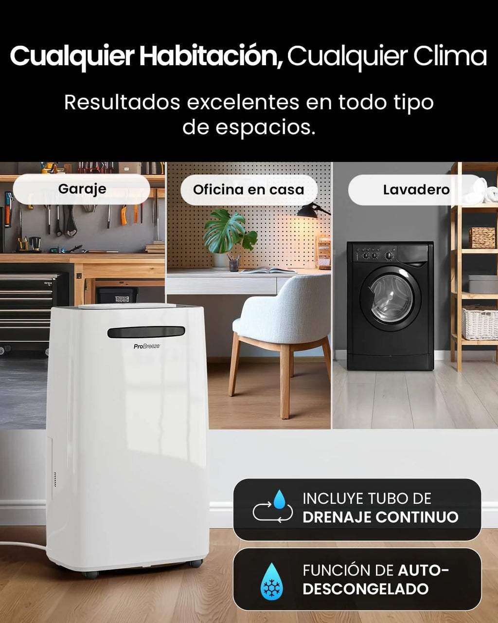 Pro Breeze Deshumidificador 20L Antihumedad, Deshumidificador Silencioso para Habitaciones hasta 30 m², Depósito Extraíble, Desagüe Continuo, 4 Modos, Temporizador 24 h, Seca la Ropa