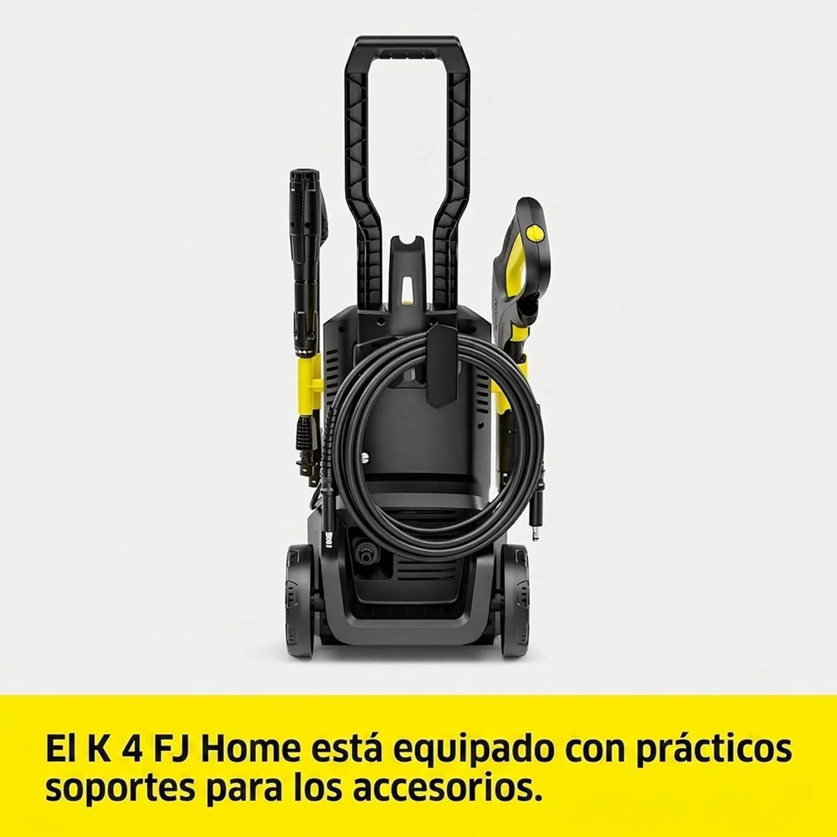 Kärcher Hidrolimpiadora K 4 FJ Home, presión: máx. 130 Bar, caudal: 420 l/h, Rendimiento de Superficie: 30 m²/h, Incl. Kit para el hogar y Boquilla de Espuma, Amarillo