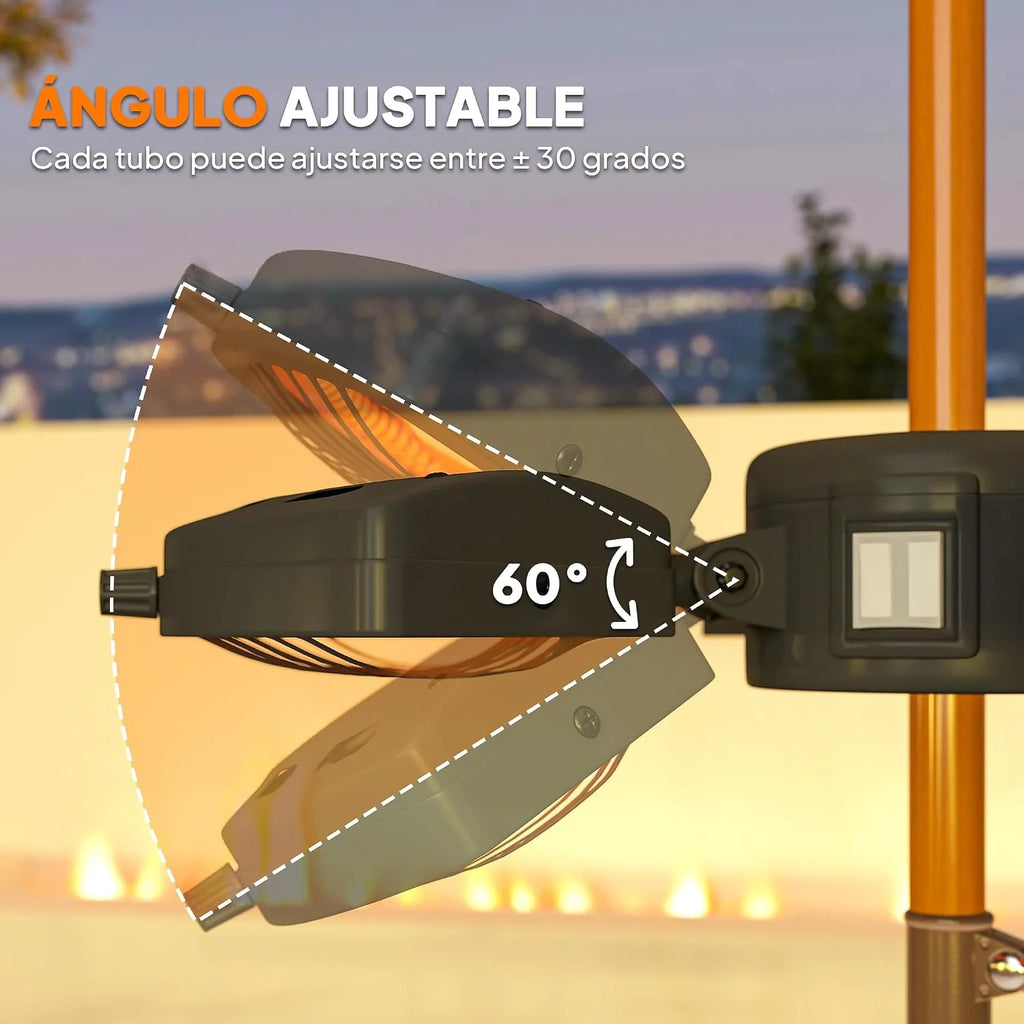 Outsunny Infrared Heater for Parasol 800/1600/2400W Black