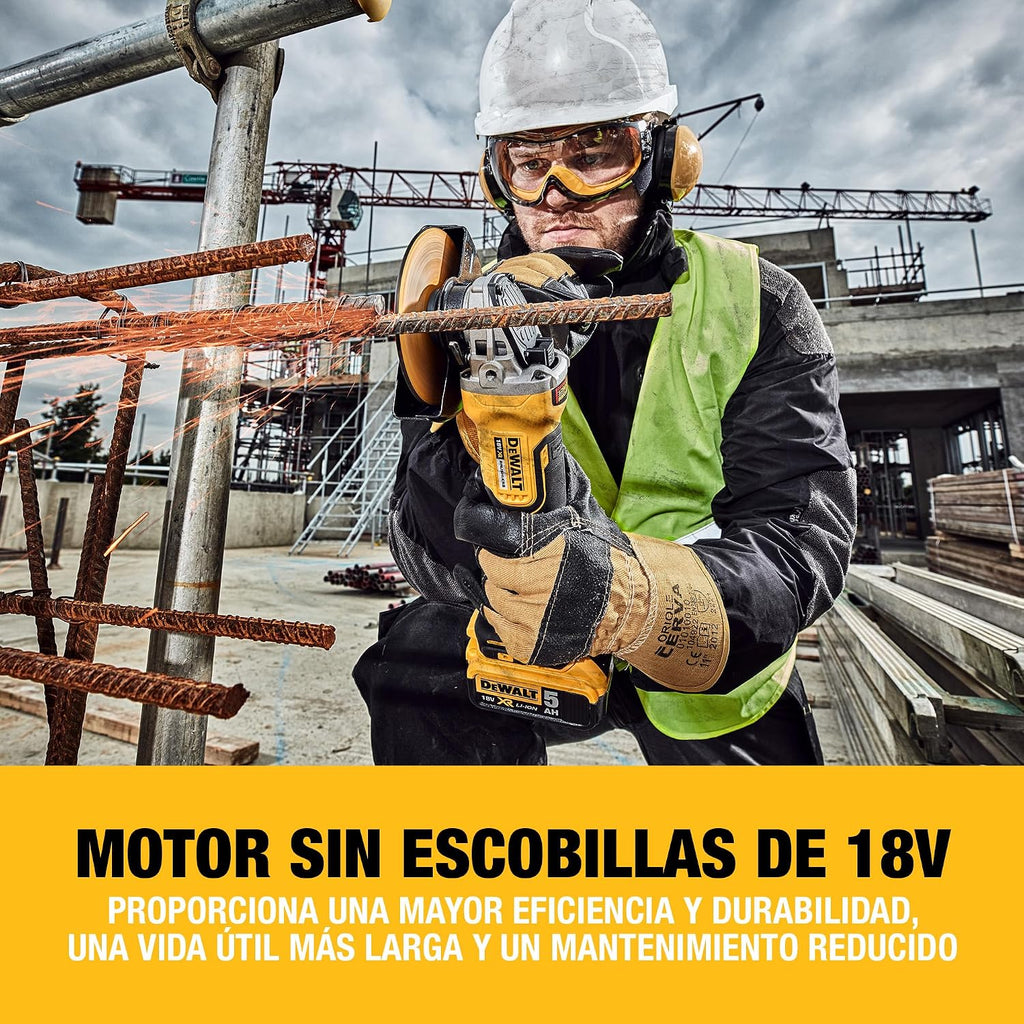 DEWALT Amoladora 125 mm 18V XR sin escobillas con pala, DCG406NT-XJ