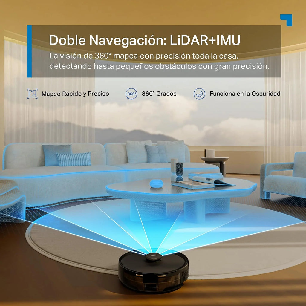 Tapo RV30 MAX Plus-Robot Aspirador Fregasuelos, Base Autolimpieza, 5300Pa